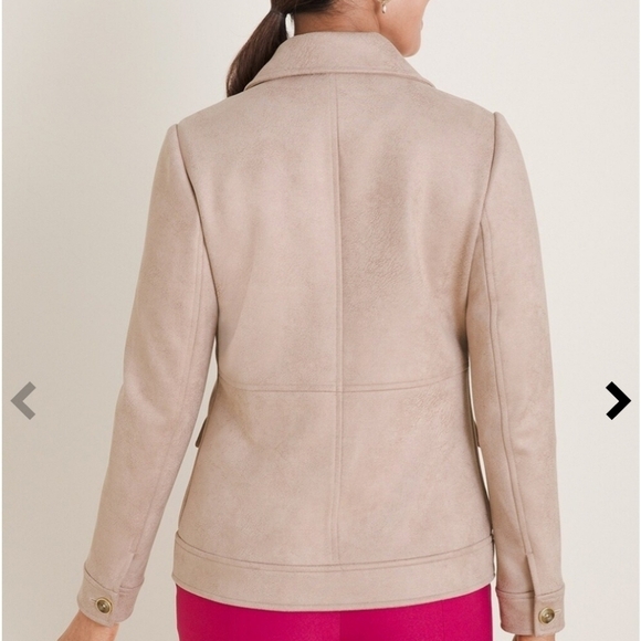 NWOT Chico's Faux Suede Long Sleeve Button Down Jacket Sz Chico's 0/Small - Picture 6 of 13